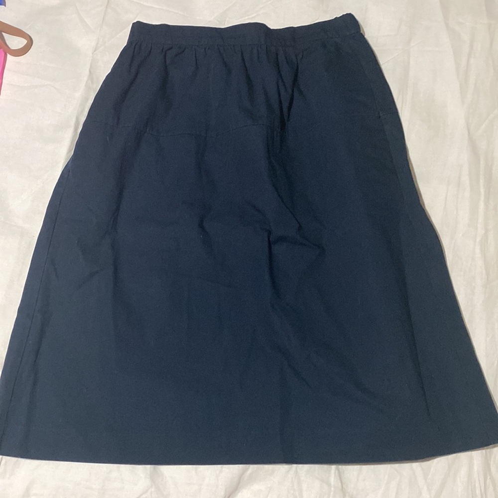 Navy blue midi skirt